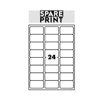SPARE PRINT PREMIUM Selbstklebende Etiketten weiß, 100 Blatt A4 im Karton (1 Bogen/24x Etikett 68x36mm) SPARE PRINT PREMIUM Selbstklebende Etiketten weiß, 100 Blatt A4 im Karton (1 Bogen/24x Etikett 68x36mm)