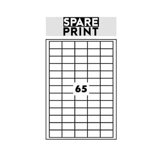 SPARE PRINT PREMIUM Selbstklebende Etiketten weiß, 100 Blatt A4 im Karton (1 Bogen/65x Etikett 38x21mm) SPARE PRINT PREMIUM Selbstklebende Etiketten weiß, 100 Blatt A4 im Karton (1 Bogen/65x Etikett 38x21mm)