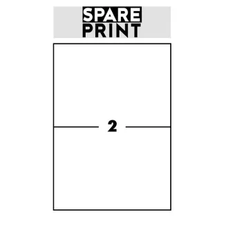 SPARE PRINT PREMIUM Selbstklebende Etiketten weiß, 100 Blatt A4 im Karton (1 Blatt/2x Etikett 210x148,5mm)