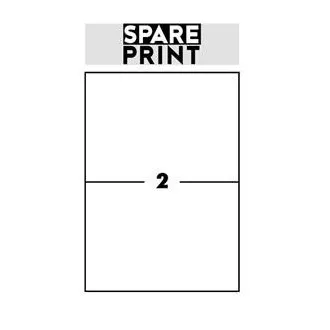 SPARE PRINT PREMIUM Selbstklebende Etiketten weiß, 100 Blatt A4 im Karton (1 Blatt/2x Etikett 210x148,5mm)