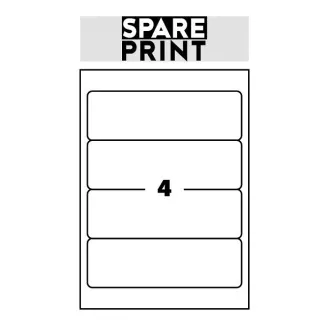 SPARE PRINT PREMIUM Selbstklebende Etiketten weiß, 100 Blatt A4 im Karton (1 Blatt/4x Etikett 192x61mm) SPARE PRINT PREMIUM Selbstklebende Etiketten weiß, 100 Blatt A4 im Karton (1 Blatt/4x Etikett 192x61mm)
