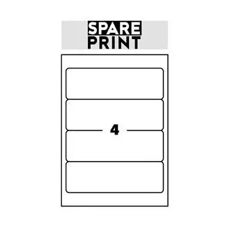 SPARE PRINT PREMIUM Selbstklebende Etiketten weiß, 100 Blatt A4 im Karton (1 Blatt/4x Etikett 192x61mm) SPARE PRINT PREMIUM Selbstklebende Etiketten weiß, 100 Blatt A4 im Karton (1 Blatt/4x Etikett 192x61mm)