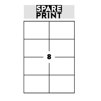 SPARE PRINT PREMIUM Selbstklebende Etiketten weiß, 100 Blatt A4 im Karton (1 Bogen/8x Etikett 105x74mm) SPARE PRINT PREMIUM Selbstklebende Etiketten weiß, 100 Blatt A4 im Karton (1 Bogen/8x Etikett 105x74mm)