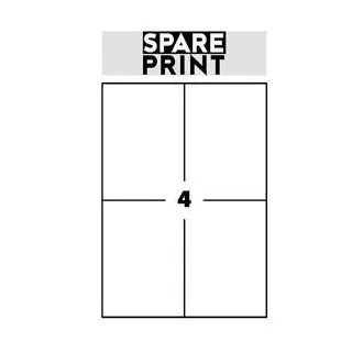 SPARE PRINT PREMIUM Selbstklebende Etiketten weiß, 100 Blatt A4 im Karton (1 Blatt/4x Etikett 105x148mm) SPARE PRINT PREMIUM Selbstklebende Etiketten weiß, 100 Blatt A4 im Karton (1 Blatt/4x Etikett 105x148mm)
