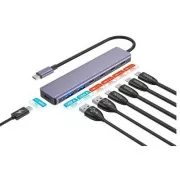 PLATINET HUB 7IN1 10GBS USB-C ZU 4X USB-C 3.2 GEN2   2X USB-A 3.2 GEN1   1X USB-C PD 100W ALU