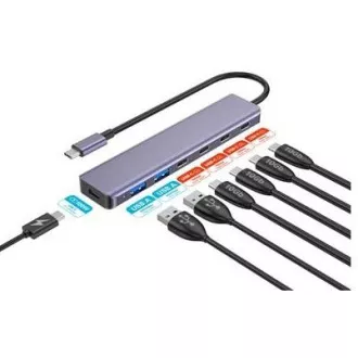 PLATINET HUB 7IN1 10GBS USB-C ZU 4X USB-C 3.2 GEN2 2X USB-A 3.2 GEN1 1X USB-C PD 100W ALU PLATINET HUB 7IN1 10GBS USB-C ZU 4X USB-C 3.2 GEN2 2X USB-A 3.2 GEN1 1X USB-C PD 100W ALU