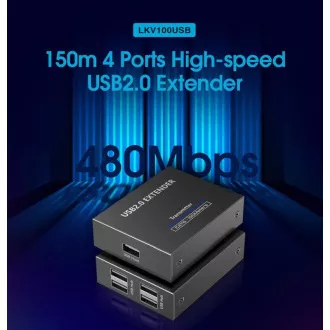 PremiumCord 4-Port USB 2.0 Extender über Cat5/Cat5e/Cat6 bis zu 150m
