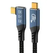 PremiumCord USB4 Version 2.0, 80 Gbit/s, 16K@60Hz, 240 W, Thunderbolt 3 und 4, gebogenes Kabel, 1 m