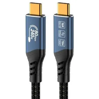 PremiumCord USB4 Version 2.0, 80 Gbit/s, 16K@60Hz, 240 W, Thunderbolt 3 und 4-Kabel, 1 m PremiumCord USB4 Version 2.0, 80 Gbit/s, 16K@60Hz, 240 W, Thunderbolt 3 und 4-Kabel, 1 m