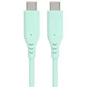 PremiumCord Silikonkabel mit USB-C-Steckern, 60 W, 480 Mbit/s, türkis, extra weich, 1,5 m