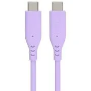PremiumCord Silikonkabel mit USB-C-Steckern, 60 W, 480 Mbit/s, violett, extra weich, 1,5 m