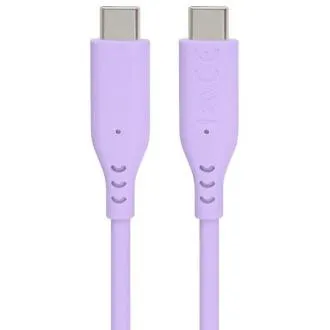 PremiumCord Silikonkabel mit USB-C-Steckern, 60 W, 480 Mbit/s, violett, extra weich, 1,5 m