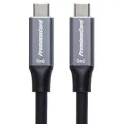 PremiumCord USB-C-Kabel (USB 3.2 GEN 2, 5 A, 100 W, 10 Gbit/s), schwarz, 5 m