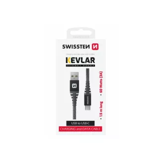 SWISSTEN DATENKABEL KEVLAR USB/USB-C 1,5 M ANTHRAZIT SWISSTEN DATENKABEL KEVLAR USB/USB-C 1,5 M ANTHRAZIT