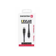 SWISSTEN DATENKABEL KEVLAR USB-C / LIGHTNING 1,5 M ANTHRAZIT