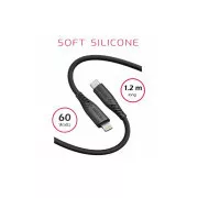 SWISSTEN DATENKABEL WEICHES SILIKON USB-C / LIGHTNING 1,2 M 60W SCHWARZ