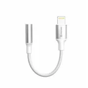 SWISSTEN AUDIO ADAPTER TEXTILE LIGHTNING (Stecker) / 3,5mm AUX 0,15 M WEISS (ersetzt 73501212)