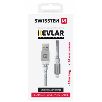SWISSTEN DATENKABEL KEVLAR USB / LIGHTNING 1.5 M WEISS SWISSTEN DATENKABEL KEVLAR USB / LIGHTNING 1.5 M WEISS