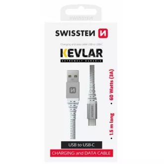 SWISSTEN DATENKABEL KEVLAR USB/USB-C 1.5 M WEISS SWISSTEN DATENKABEL KEVLAR USB/USB-C 1.5 M WEISS