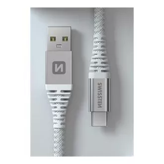 SWISSTEN DATENKABEL KEVLAR USB/USB-C 1.5 M WEISS SWISSTEN DATENKABEL KEVLAR USB/USB-C 1.5 M WEISS