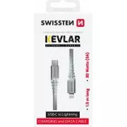 SWISSTEN DATENKABEL KEVLAR USB-C / LIGHTNING 1.5 M WEISS