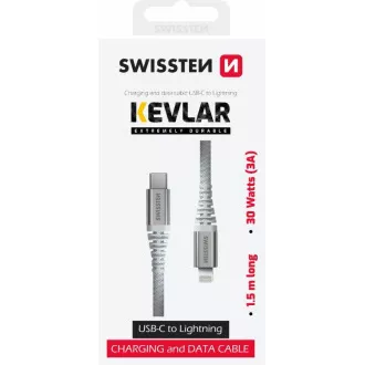 SWISSTEN DATENKABEL KEVLAR USB-C / LIGHTNING 1.5 M WEISS SWISSTEN DATENKABEL KEVLAR USB-C / LIGHTNING 1.5 M WEISS