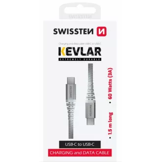 SWISSTEN DATENKABEL KEVLAR USB-C / USB-C 1,5 M WEISS SWISSTEN DATENKABEL KEVLAR USB-C / USB-C 1,5 M WEISS