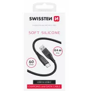 SWISSTEN DATENKABEL SOFT SILIKON USB / USB-C 0,4 M SCHWARZ