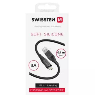 SWISSTEN DATENKABEL WEICHES SILIKON USB-A / LIGHTNING 0.4 M SCHWARZ SWISSTEN DATENKABEL WEICHES SILIKON USB-A / LIGHTNING 0.4 M SCHWARZ