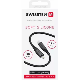 SWISSTEN DATENKABEL WEICHES SILIKON USB-C / LIGHTNING 0.4 M SCHWARZ SWISSTEN DATENKABEL WEICHES SILIKON USB-C / LIGHTNING 0.4 M SCHWARZ