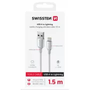 SWISSTEN DATENKABEL TEXTIL II USB / LIGHTNING 1.5 M WEISS