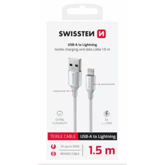 SWISSTEN DATENKABEL TEXTIL II USB / LIGHTNING 1.5 M WEISS SWISSTEN DATENKABEL TEXTIL II USB / LIGHTNING 1.5 M WEISS