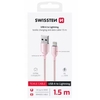 SWISSTEN DATENKABEL TEXTIL II USB / LIGHTNING 1,5 M ROSA SWISSTEN DATENKABEL TEXTIL II USB / LIGHTNING 1,5 M ROSA