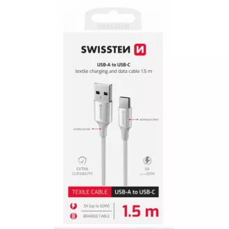 SWISSTEN DATENKABEL TEXTIL II USB / USB-C 1.5 M WEISS SWISSTEN DATENKABEL TEXTIL II USB / USB-C 1.5 M WEISS
