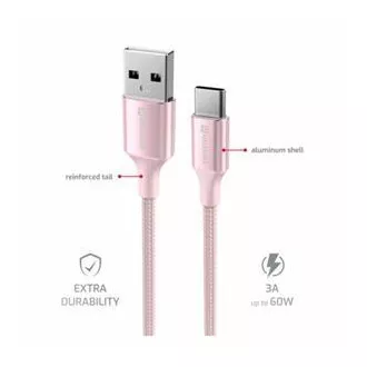 SWISSTEN DATENKABEL TEXTIL II USB / USB-C 1,5 M ROSA SWISSTEN DATENKABEL TEXTIL II USB / USB-C 1,5 M ROSA