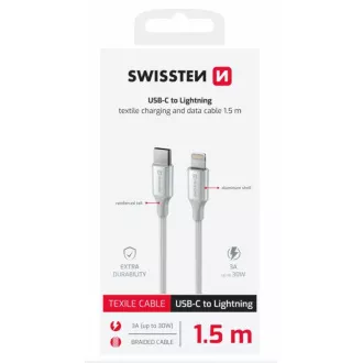 SWISSTEN DATENKABEL TEXTIL II USB-C / LIGHTNING 1.5 M WEISS SWISSTEN DATENKABEL TEXTIL II USB-C / LIGHTNING 1.5 M WEISS