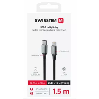 SWISSTEN DATENKABEL TEXTIL II USB-C / LIGHTNING 1,5 M SCHWARZ SWISSTEN DATENKABEL TEXTIL II USB-C / LIGHTNING 1,5 M SCHWARZ