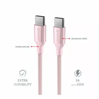 SWISSTEN DATENKABEL TEXTIL II USB-C / USB-C 1,5 M ROSA