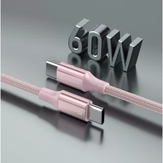 SWISSTEN DATENKABEL TEXTIL II USB-C / USB-C 1,5 M ROSA