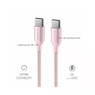 SWISSTEN DATENKABEL TEXTIL II USB-C / USB-C 1,5 M ROSA