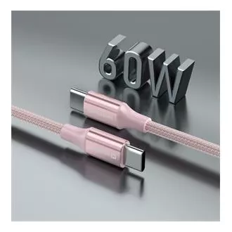 SWISSTEN DATENKABEL TEXTIL II USB-C / USB-C 1,5 M ROSA