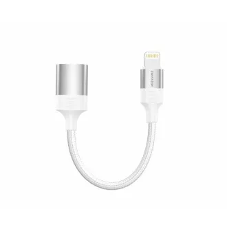 SWISSTEN OTG ADAPTER TEXTILE LIGHTNING (Stecker) / USB-A (Buchse) 0,12 M WEISS SWISSTEN OTG ADAPTER TEXTILE LIGHTNING (Stecker) / USB-A (Buchse) 0,12 M WEISS