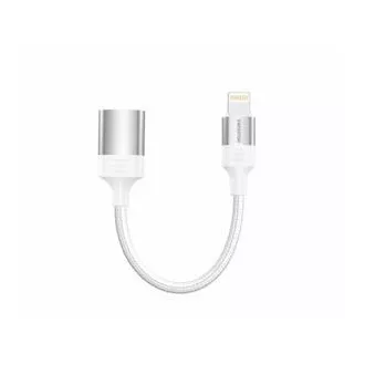 SWISSTEN OTG ADAPTER TEXTILE LIGHTNING (Stecker) / USB-A (Buchse) 0,12 M WEISS SWISSTEN OTG ADAPTER TEXTILE LIGHTNING (Stecker) / USB-A (Buchse) 0,12 M WEISS