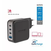 SWISSTEN NETZWERK ADAPTER GaN 3x USB-C 100W PD   1x USB-A 18W QC SCHWARZ