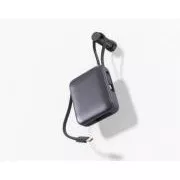 SWISSTEN POWER BANK 10000 mAh MIT INTEGRIERTEN USB-C- UND LIGHTNING-KABELN SILBER SILBER