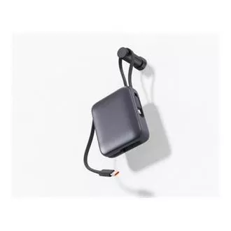 SWISSTEN POWER BANK 10000 mAh MIT INTEGRIERTEN USB-C- UND LIGHTNING-KABELN SILBER SILBER