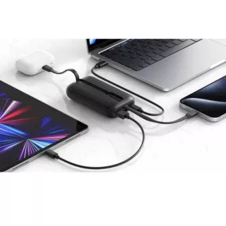 SWISSTEN POWER BANK VOLTBOX 35W 10000 mAh MIT INTEGRIERTEN USB-C UND LIGHTNING KABELN SCHWARZ