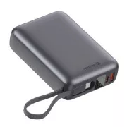 SWISSTEN POWER BANK 20000 mAh 45W MIT INTEGRIERTEM USB-C KABEL VOLLSTÄNDIG SILBER