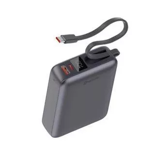 SWISSTEN POWER BANK 20000 mAh 45W MIT INTEGRIERTEM USB-C KABEL VOLLSTÄNDIG SILBER