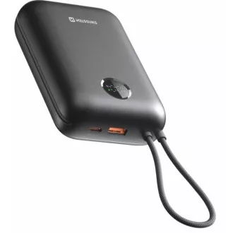 SWISSTEN POWER BANK VOLTBOX 35W 30000 mAh MIT INTEGRIERTEN USB-C UND LIGHTNING KABELN SCHWARZ